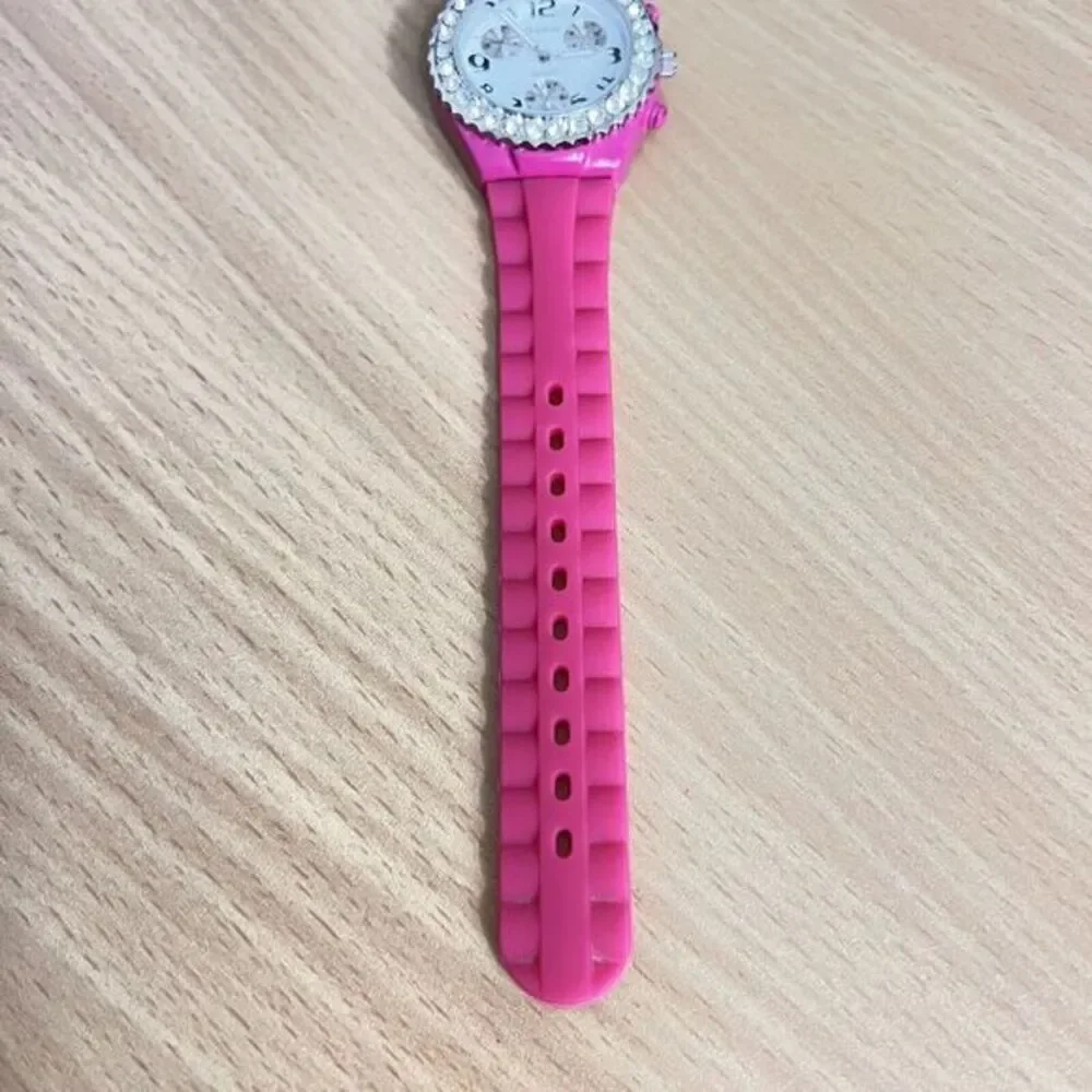 SOPHIE Women's Wristwatch Pink/White‎ Silicone Band Japan Movt Rhinestones